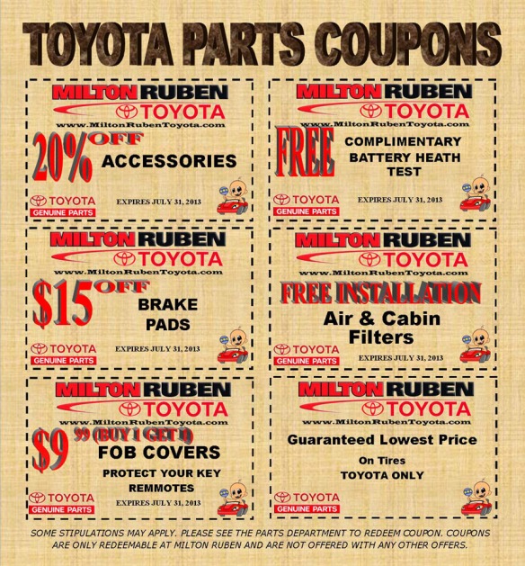 TOYOTA COUPON JULY 2013